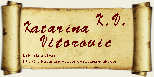 Katarina Vitorović vizit kartica
